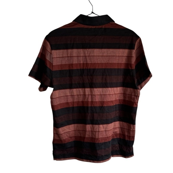 Robert Barakett Fincastle Stripe Johnny Collar Polo Small Cabernet Cotton - Picture 4 of 6